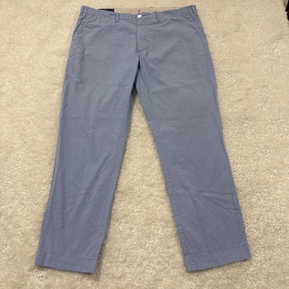 Polo Ralph Lauren Chinos Mens 36x30 Blue Gingham Slim Fit Cotton Pants